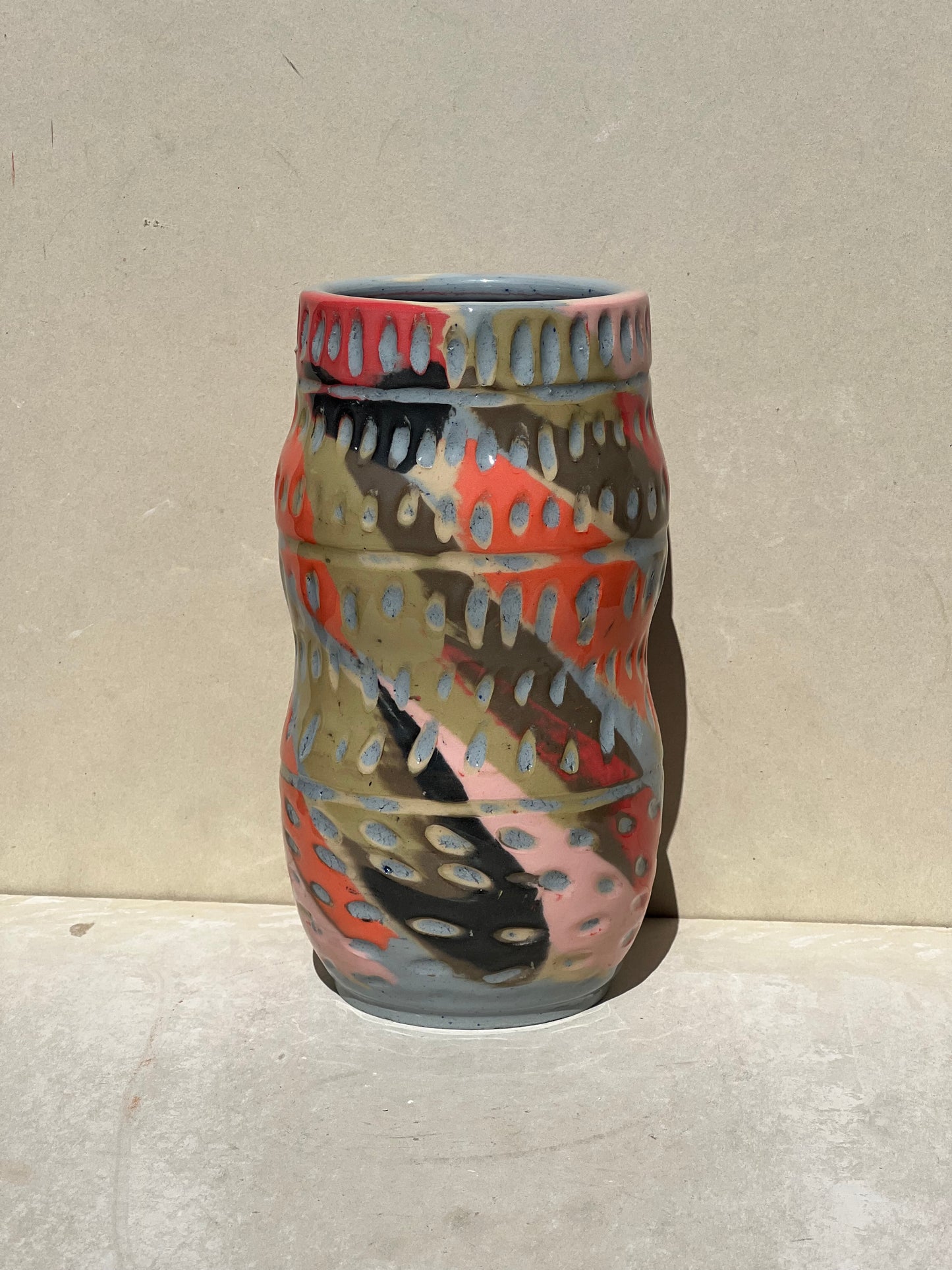 Textured Colored Vase