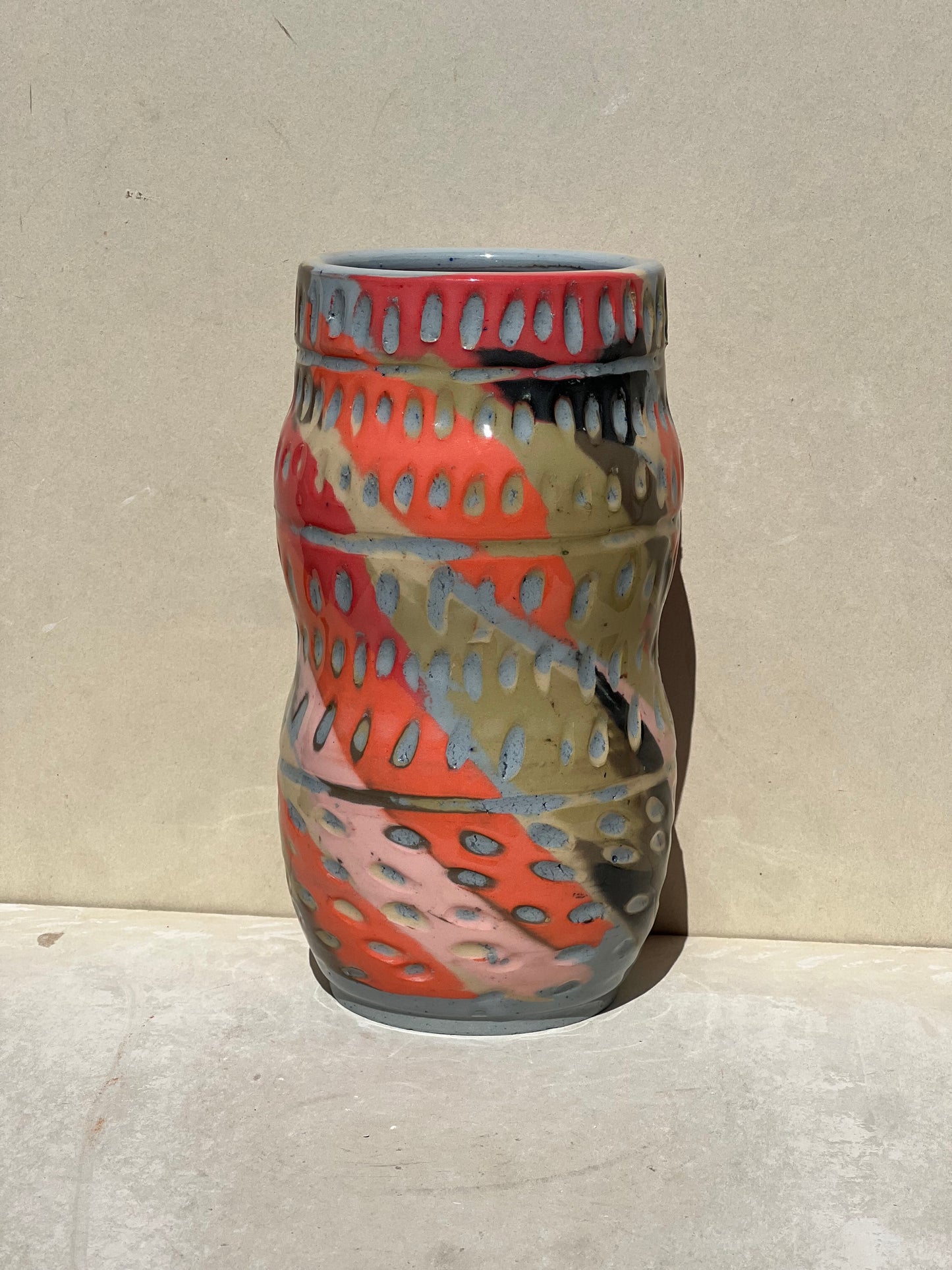 Textured Colored Vase