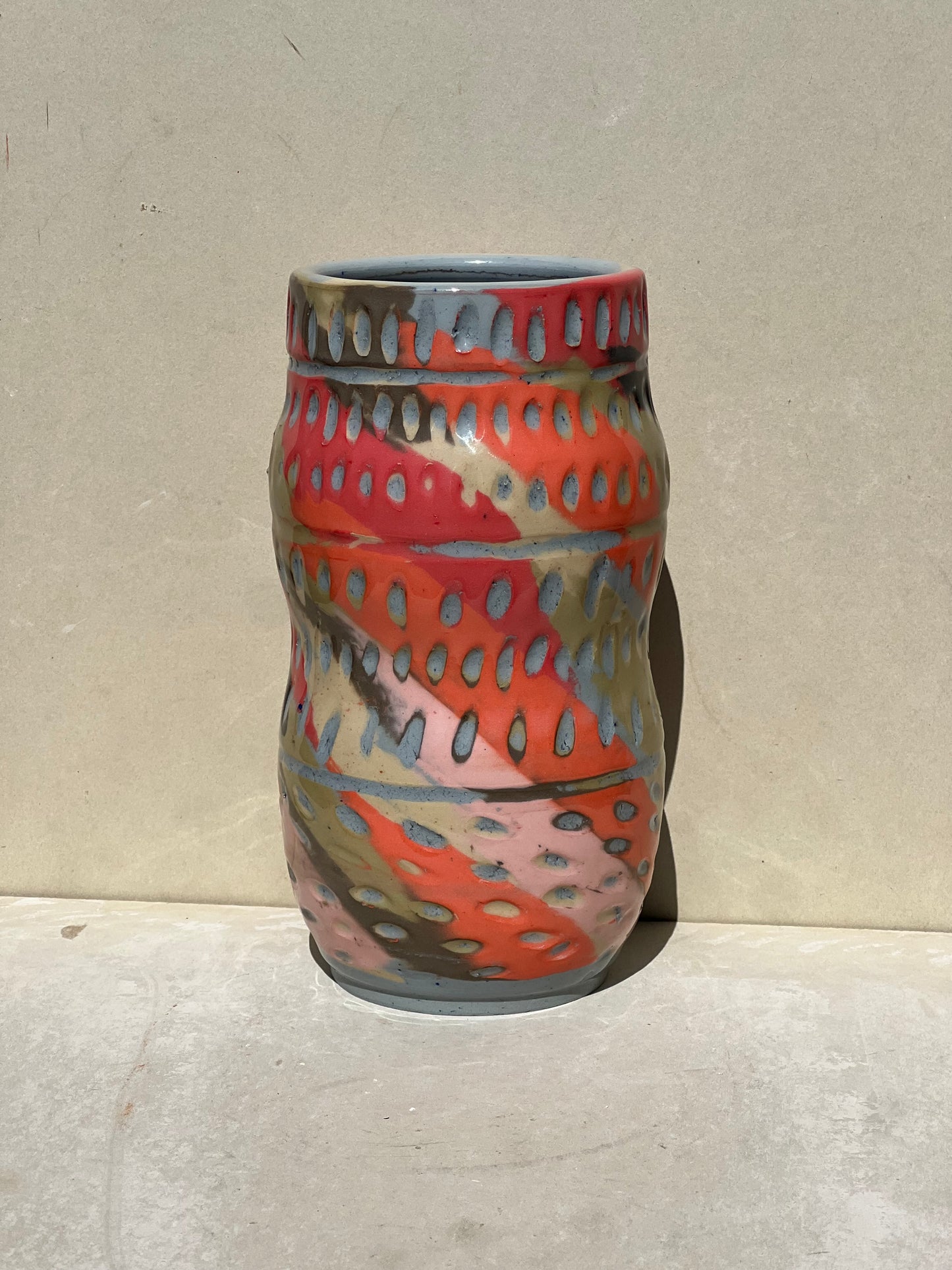 Textured Colored Vase
