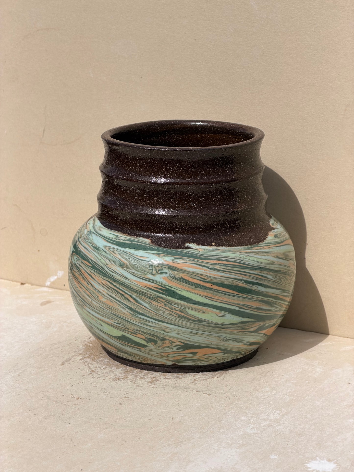 Brown Marbled Vase