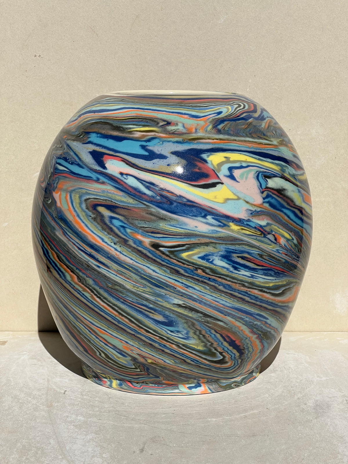 Multi Colored Marbled Vase