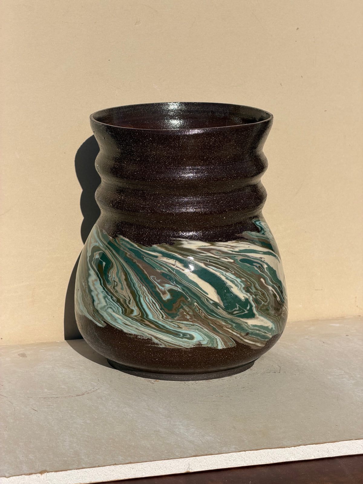 Brown Marbled Vase