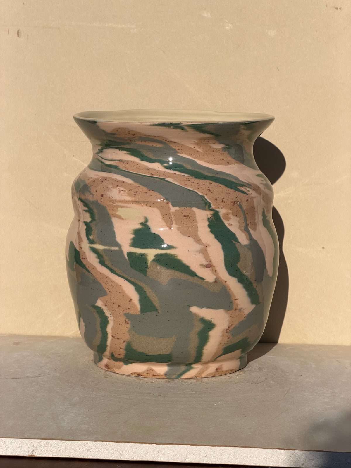 Pink Spiral Nerikomi Vase