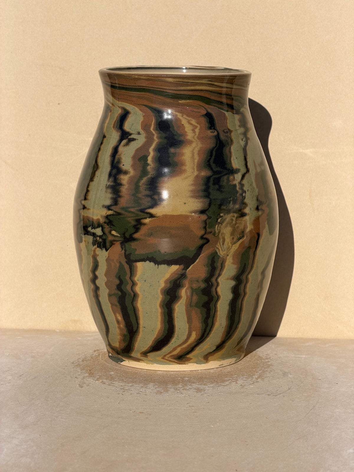 Green Nerikomi vase