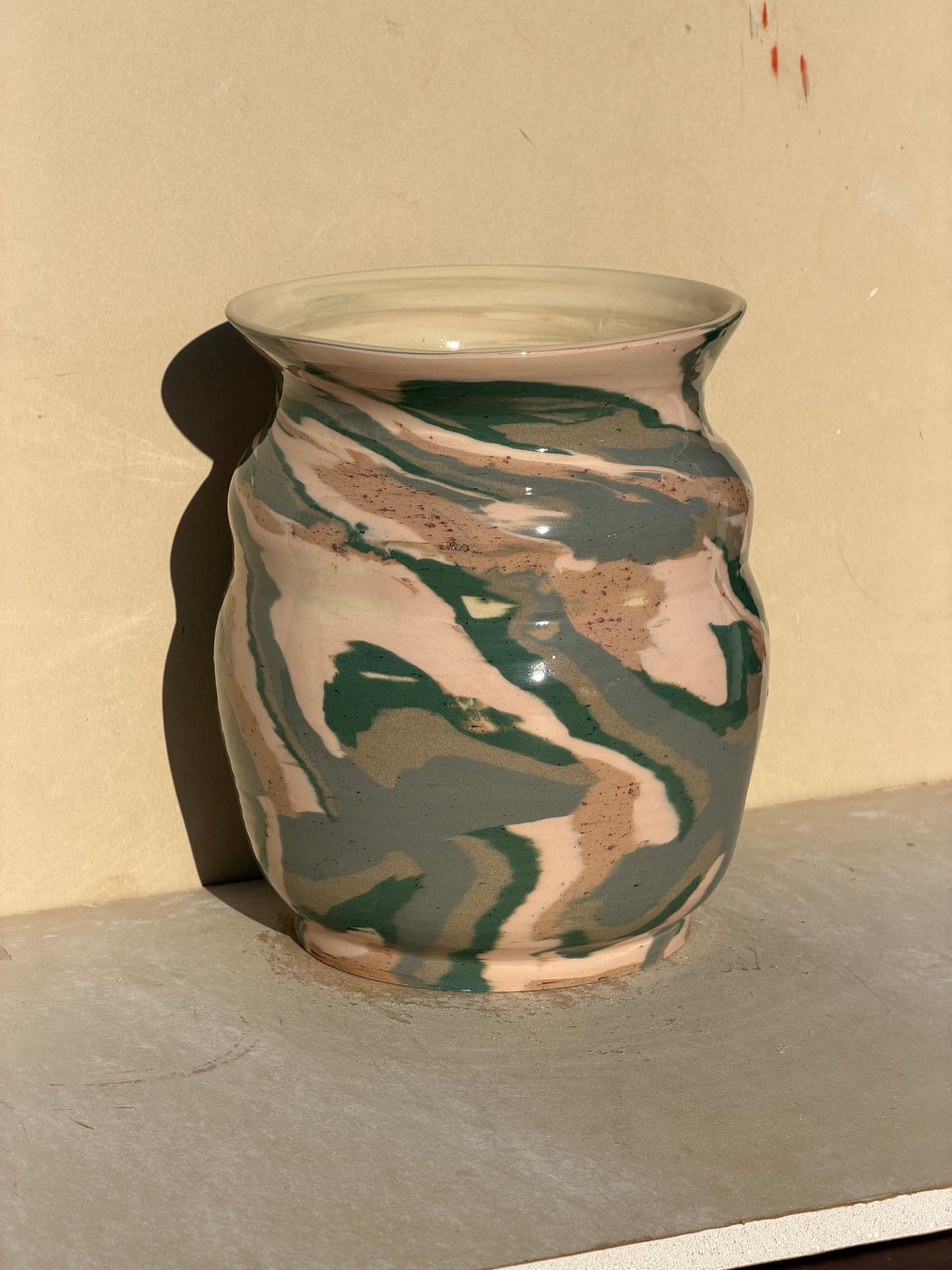 Pink Spiral Nerikomi Vase
