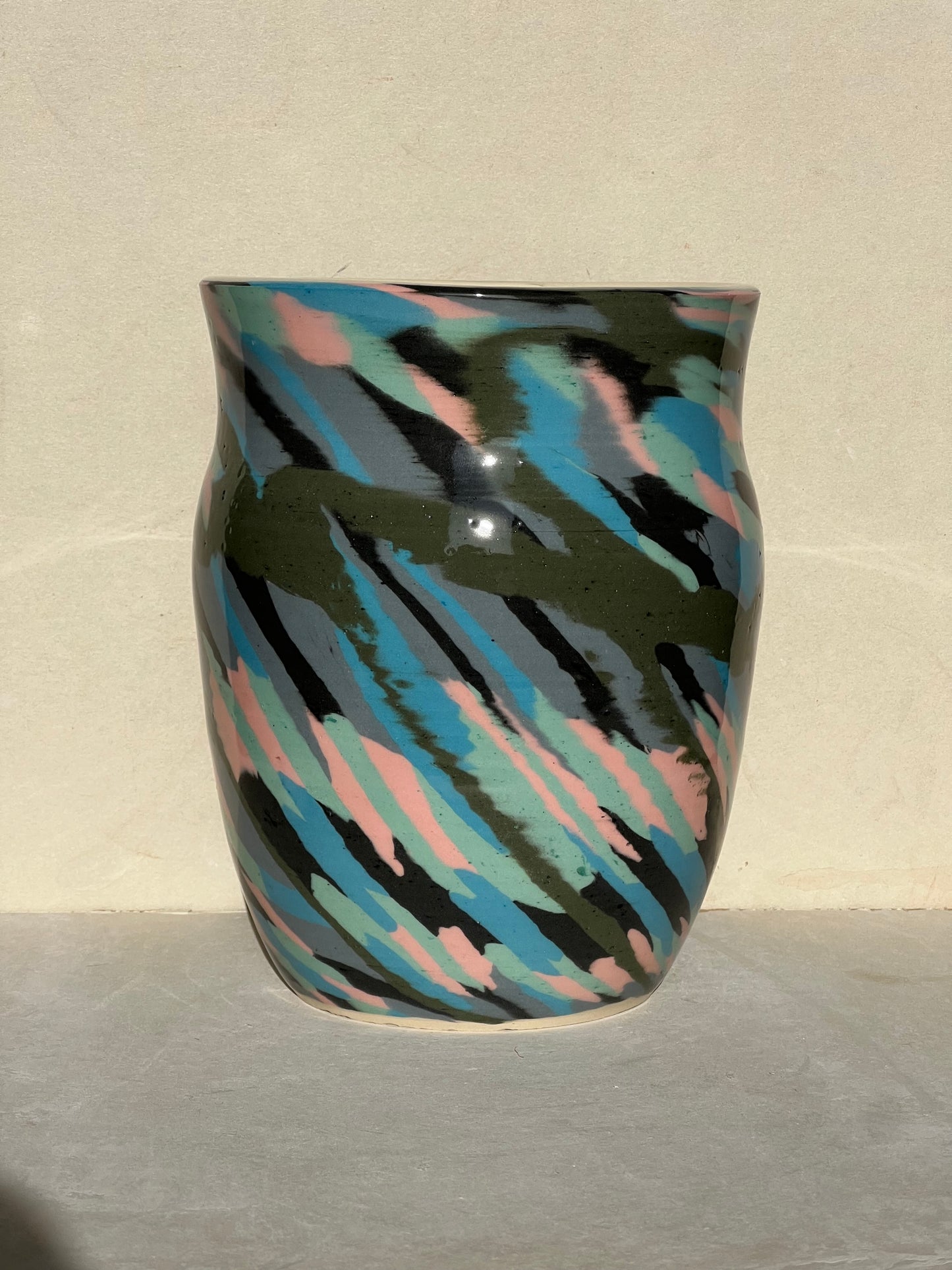 Nerikomi patterned vase