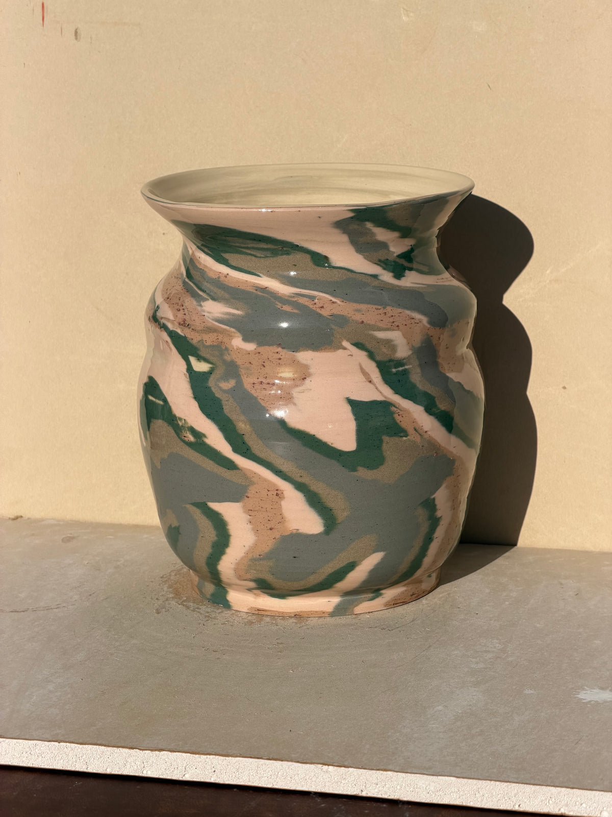 Pink Spiral Nerikomi Vase