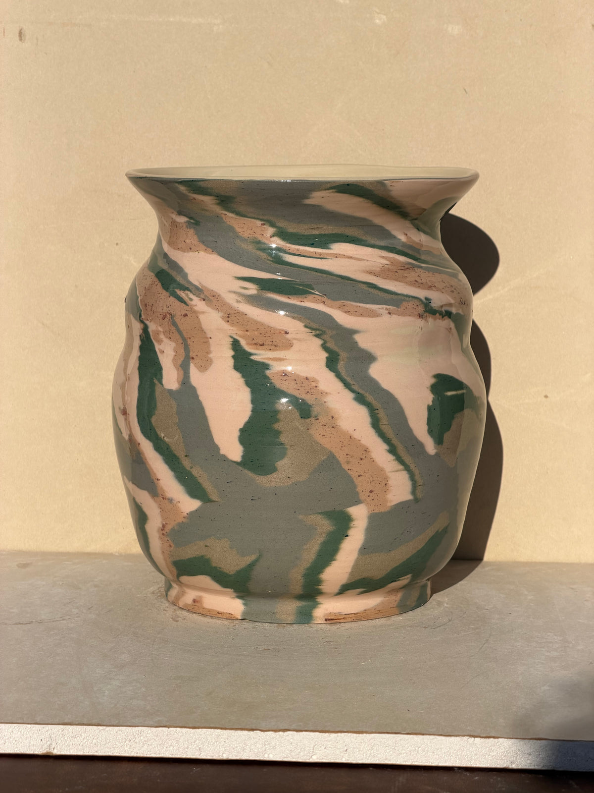 Pink Spiral Nerikomi Vase