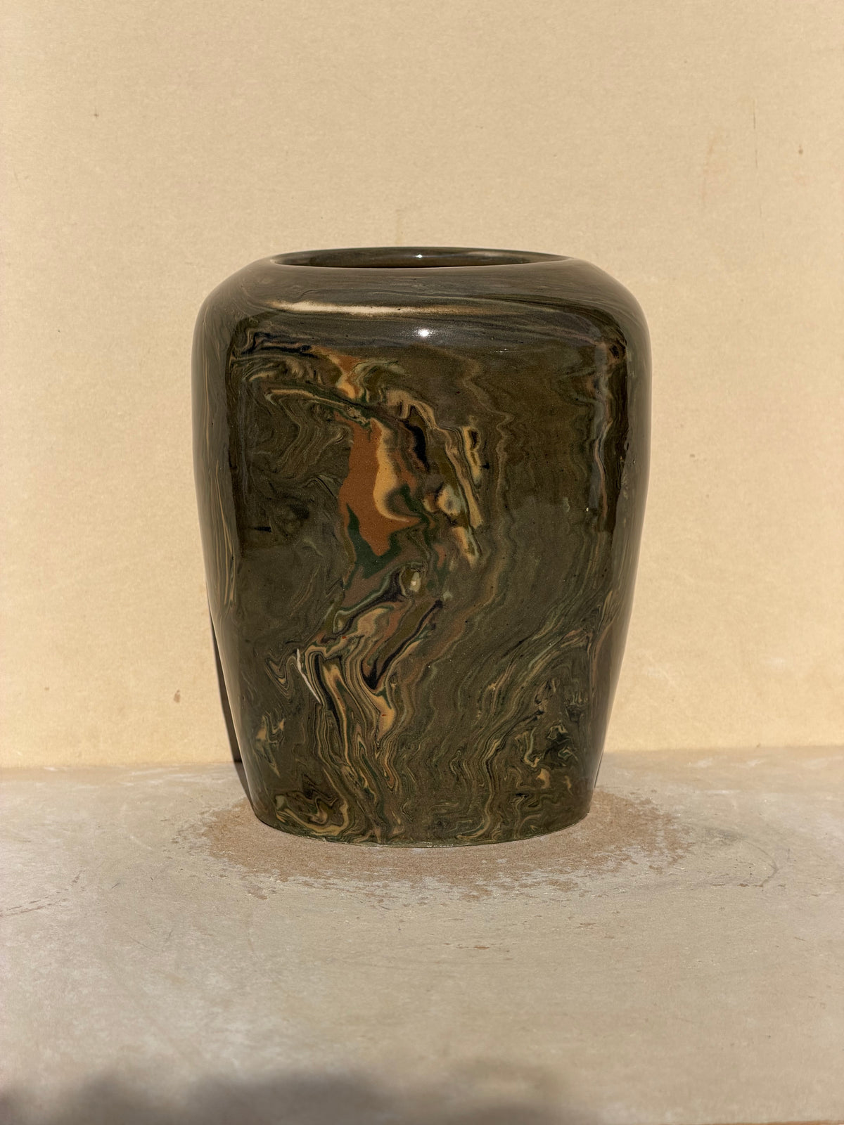 Marbled Green Vase