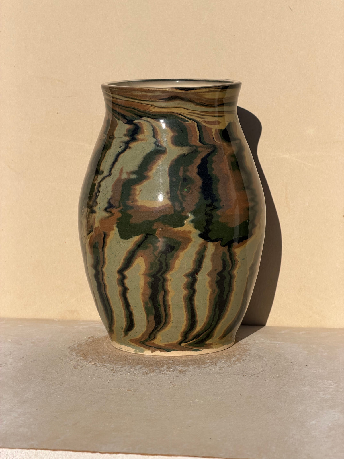 Green Nerikomi vase