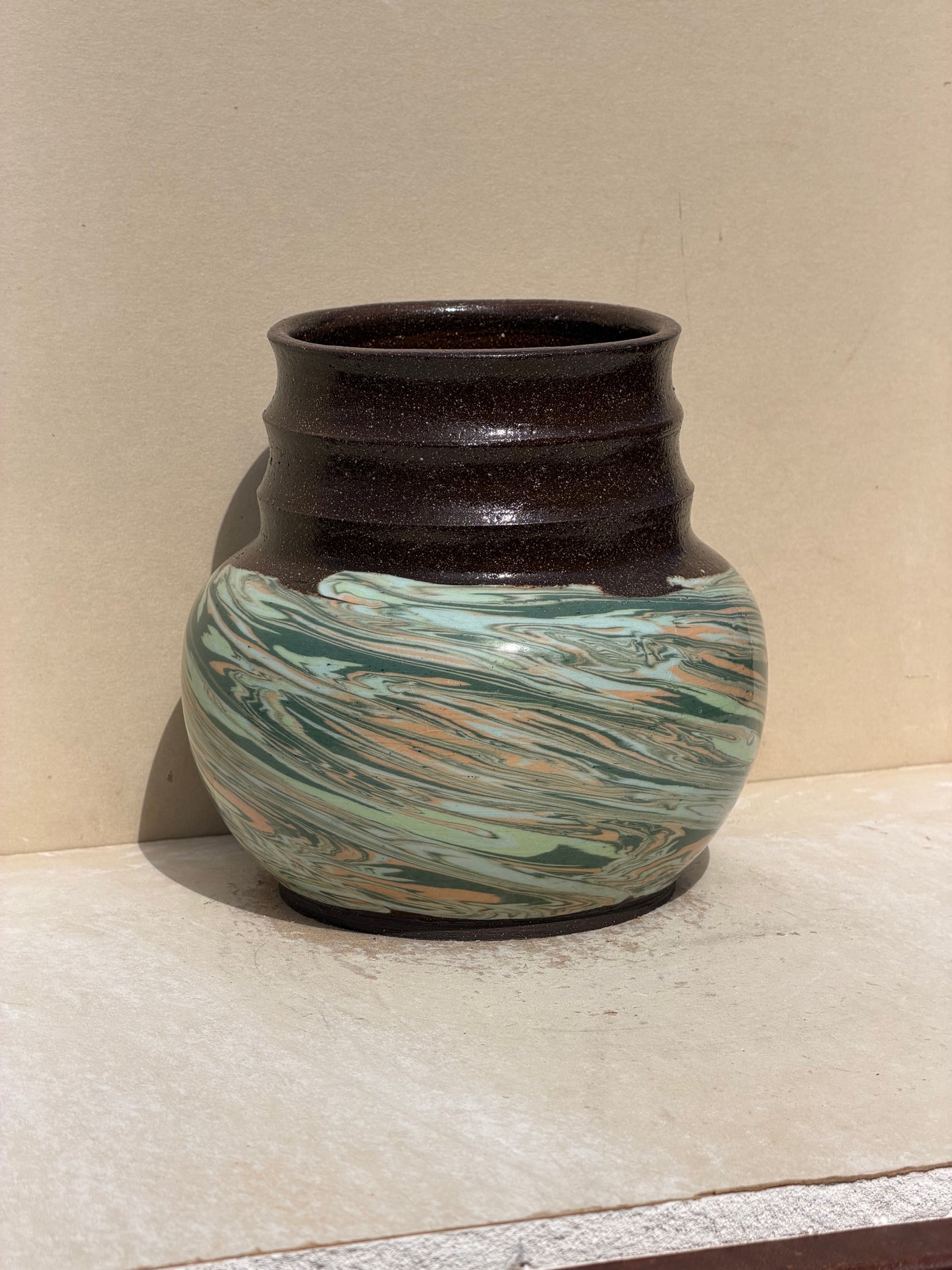 Brown Marbled Vase