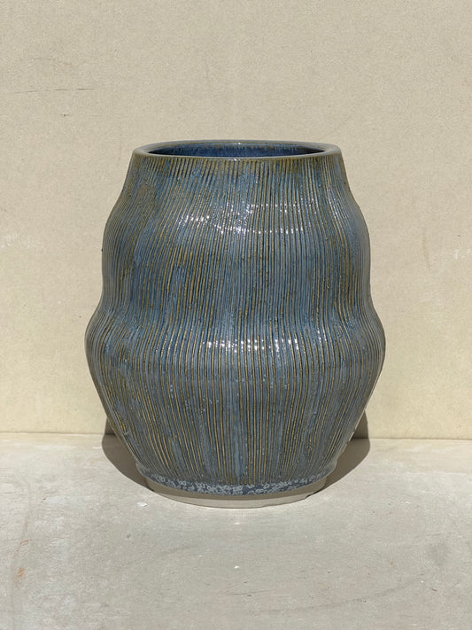 Blue Textured Vase
