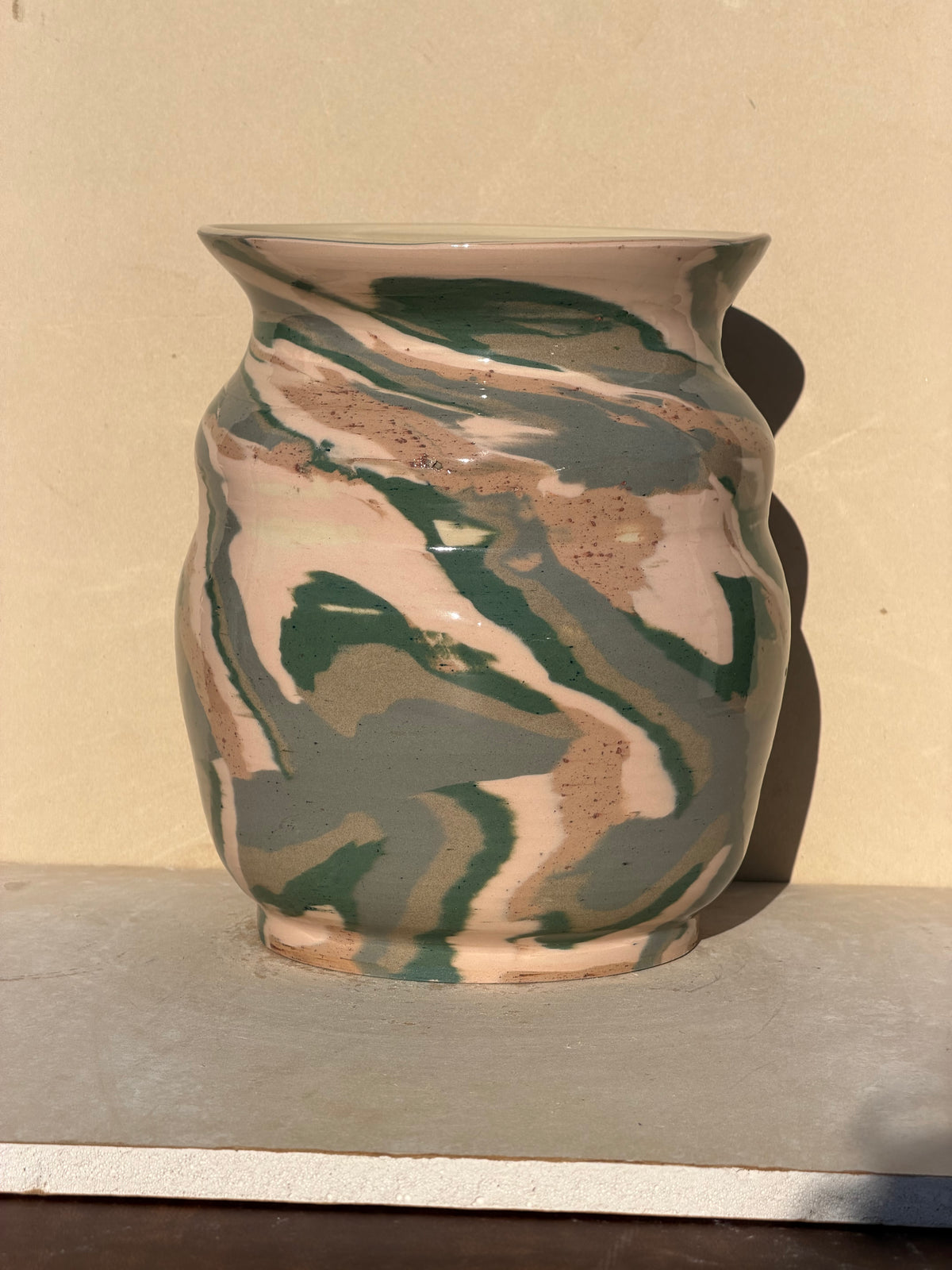 Pink Spiral Nerikomi Vase