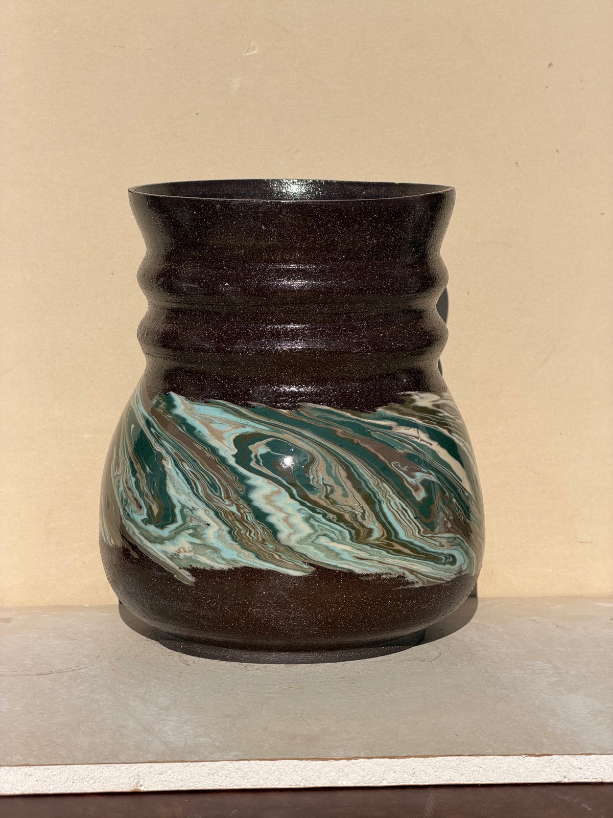 Brown Marbled Vase