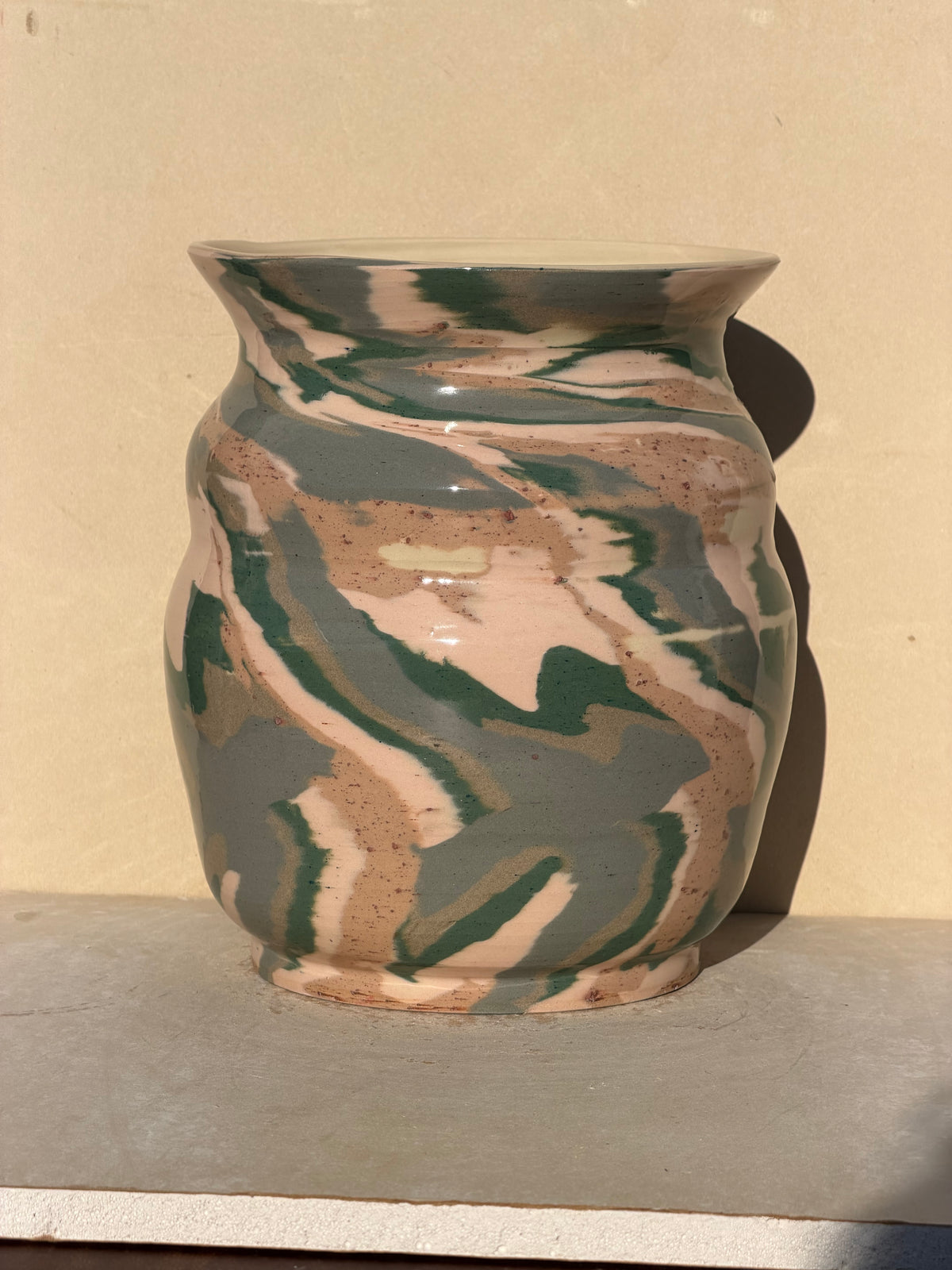 Pink Spiral Nerikomi Vase