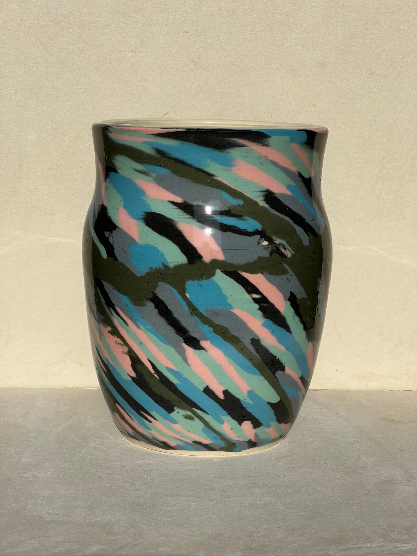 Nerikomi patterned vase