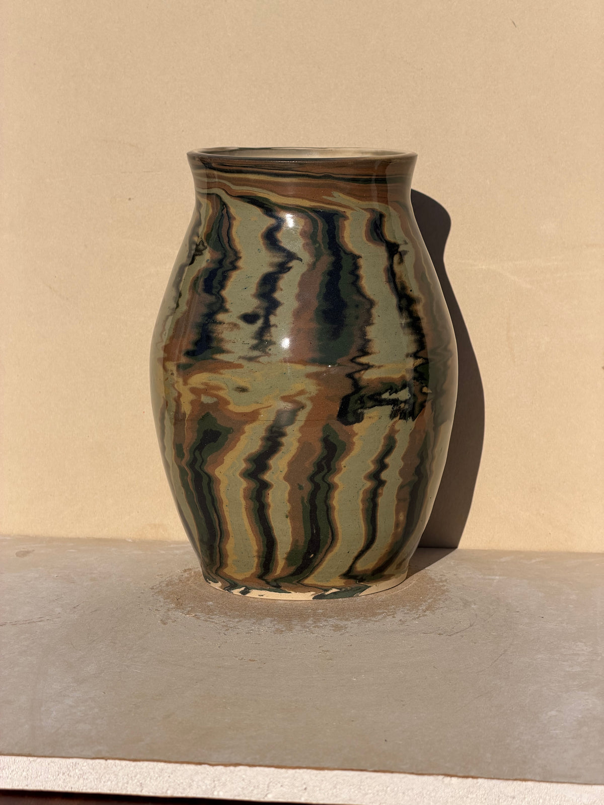 Green Nerikomi vase