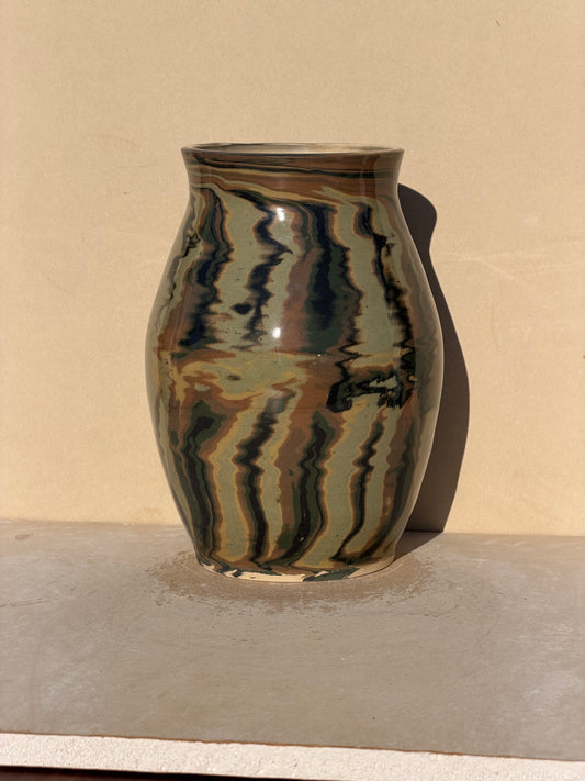 Green Nerikomi vase
