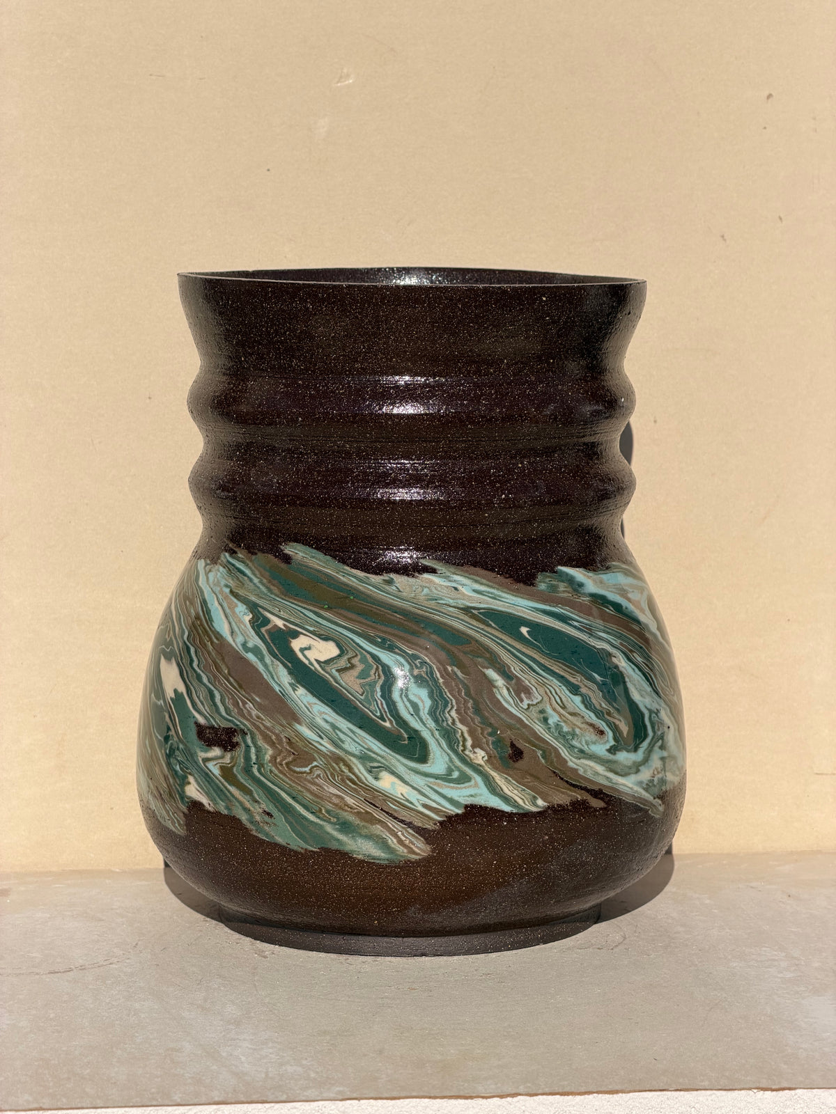 Brown Marbled Vase