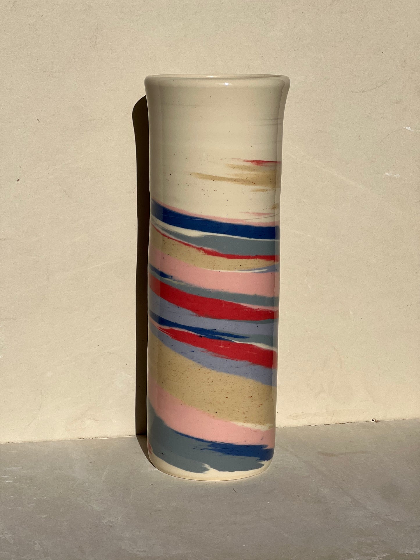 Tall marbled vase