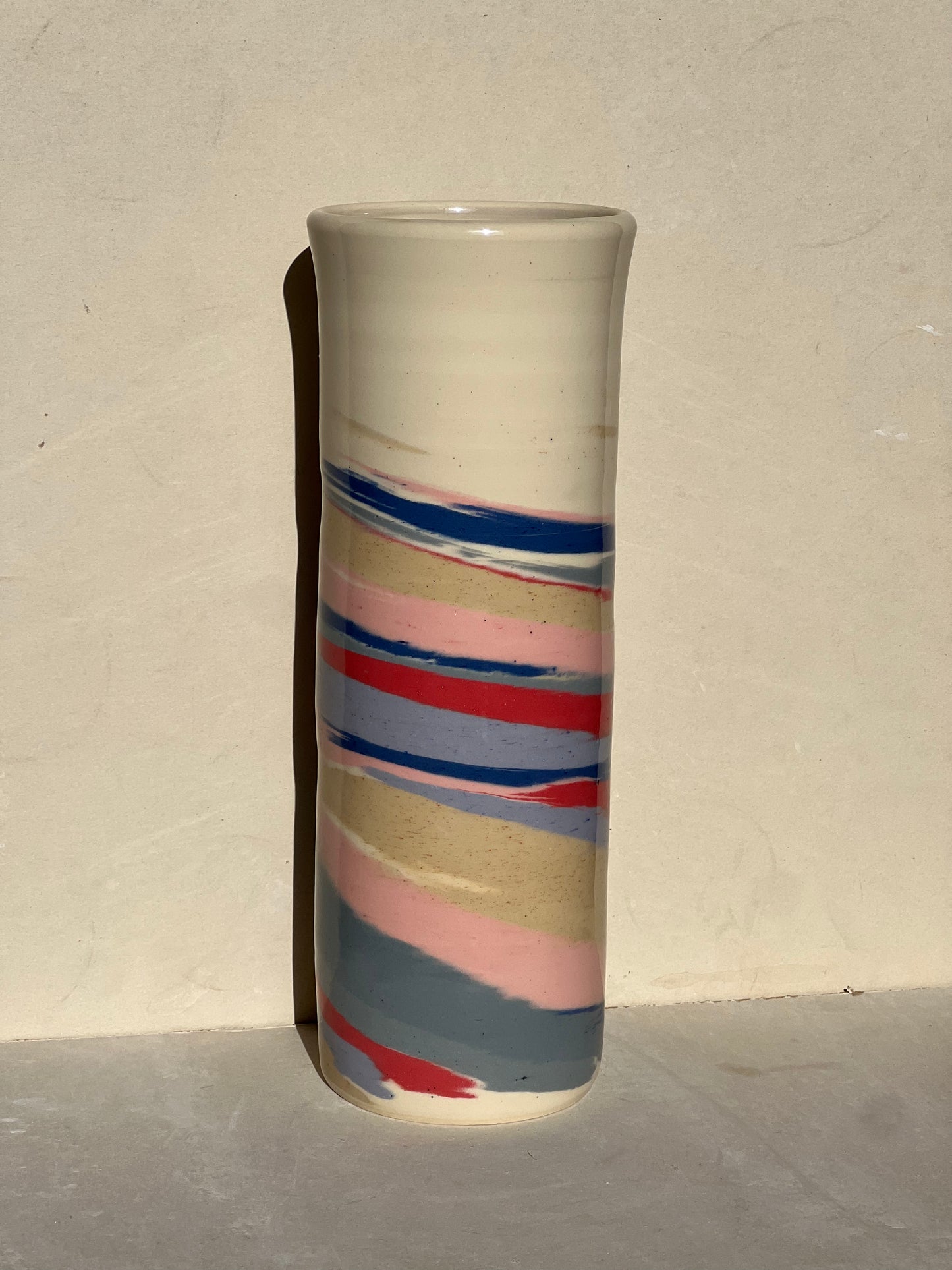 Tall marbled vase