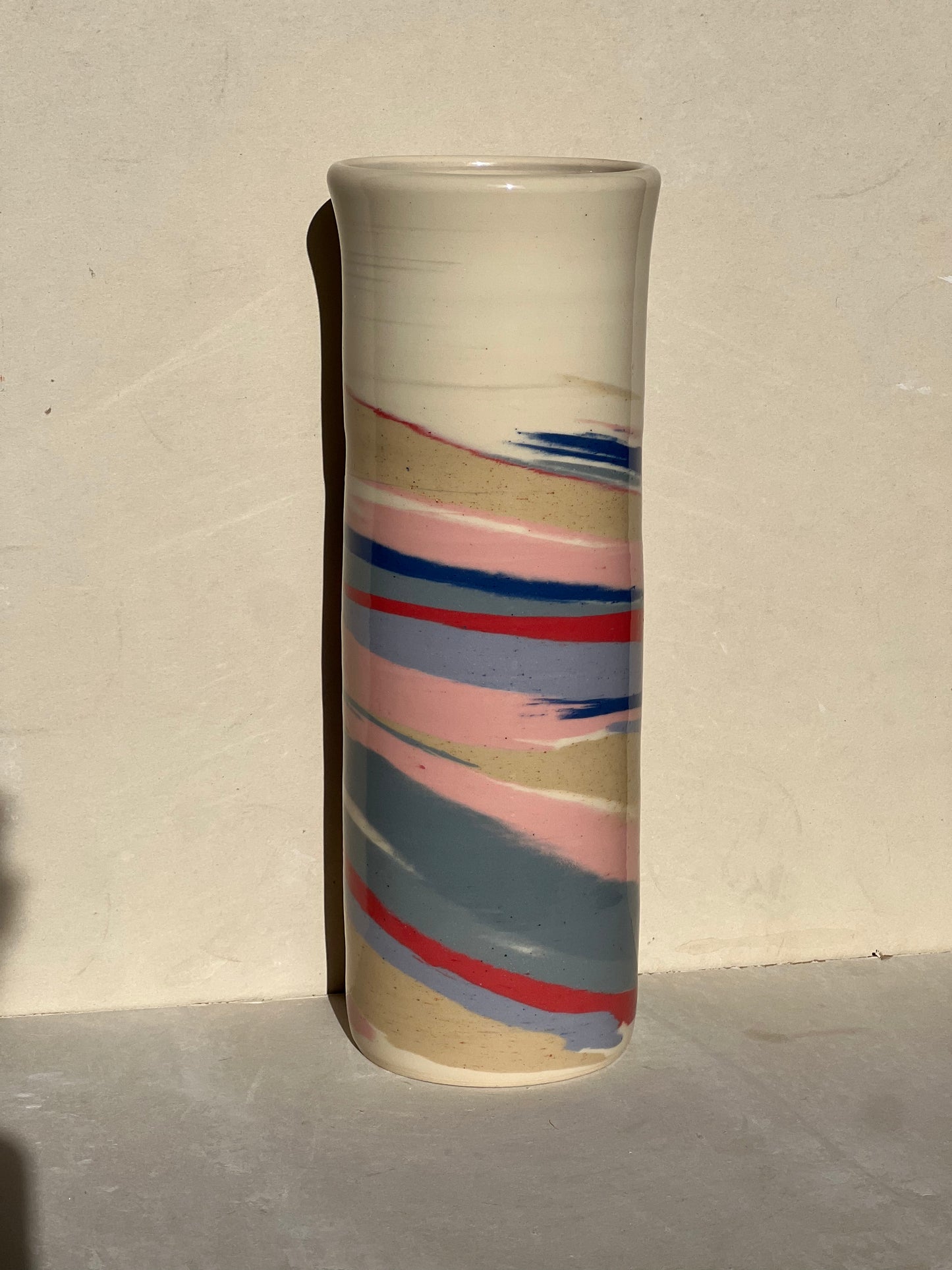 Tall marbled vase