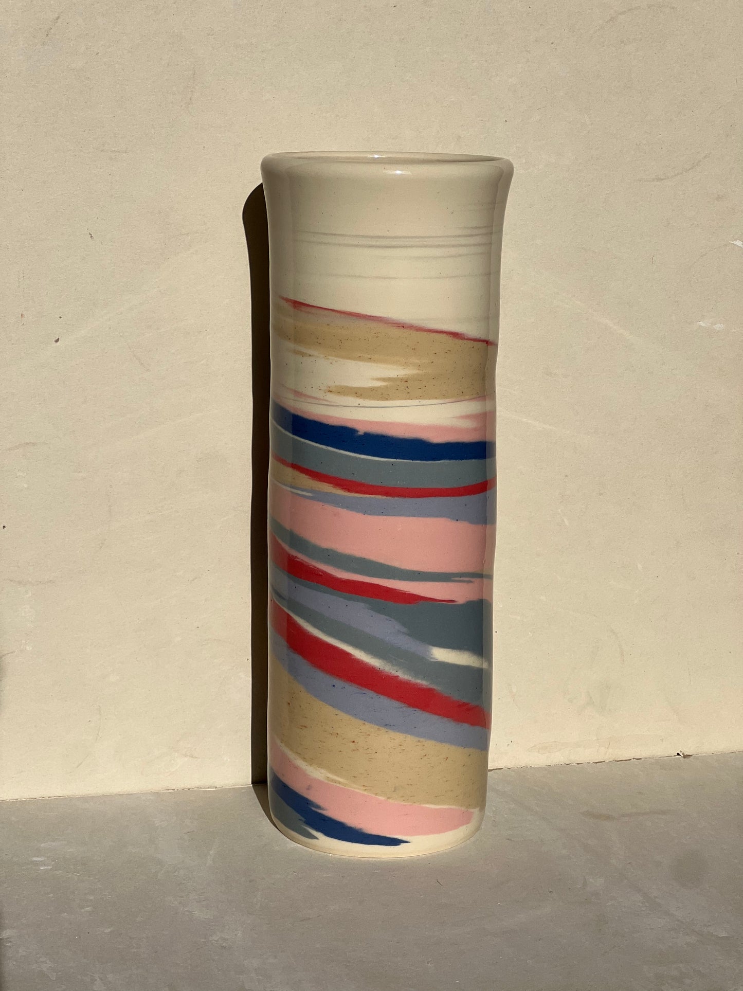 Tall marbled vase