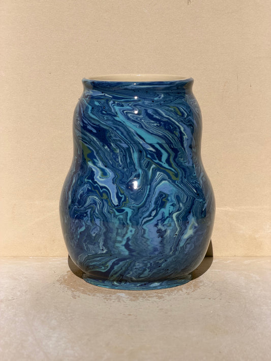 Marbled Blue Vase