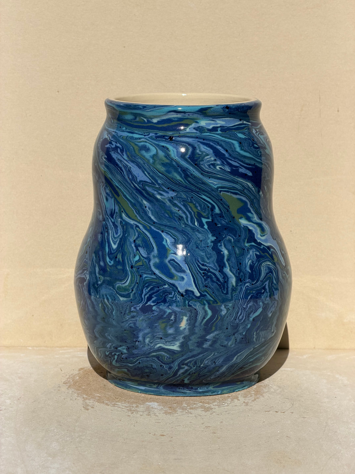 Marbled Blue Vase