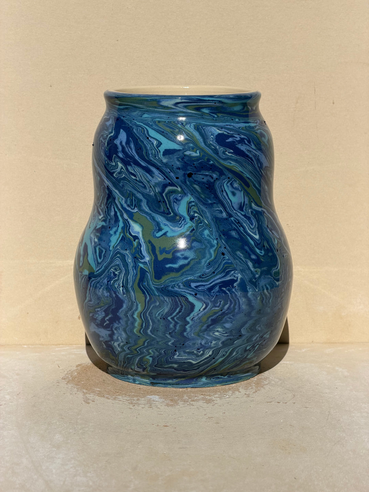 Marbled Blue Vase