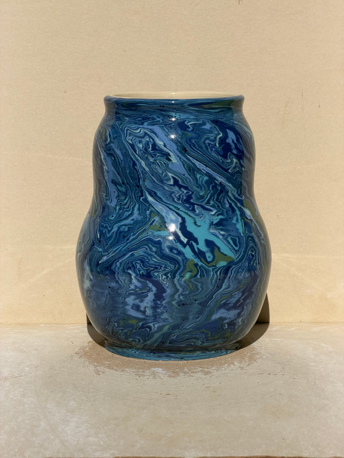 Marbled Blue Vase