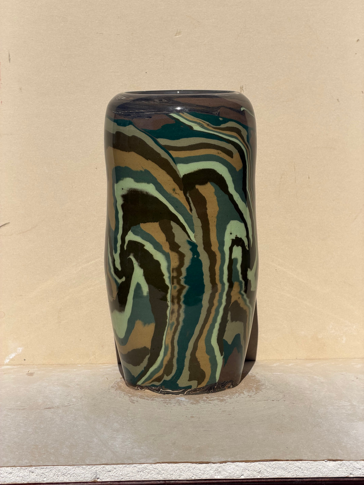 Green Nerikomi Vase