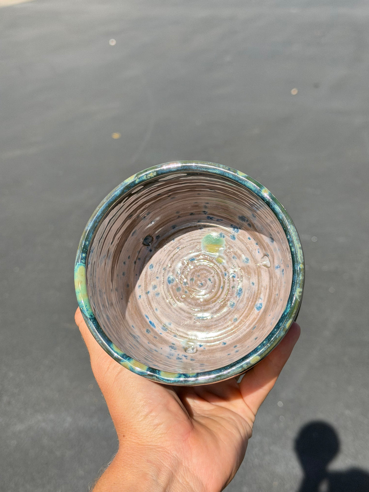 Green Speckled Planter