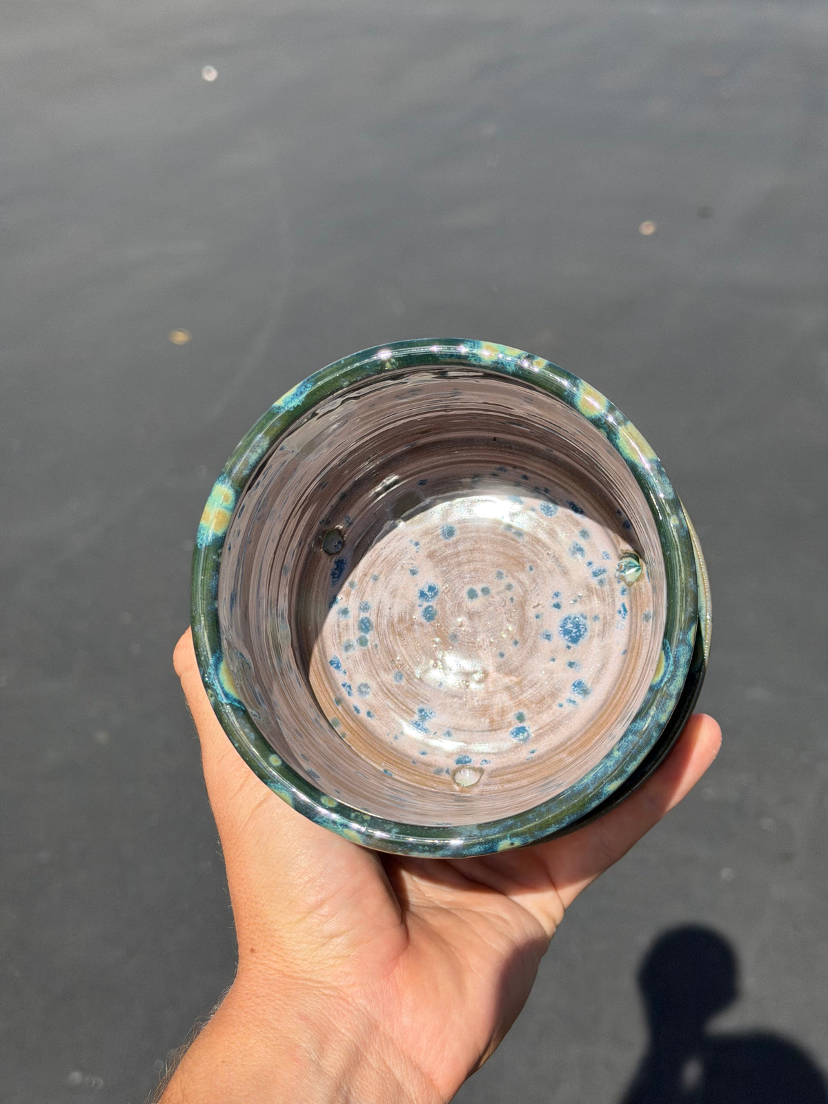 Green Speckled Planter