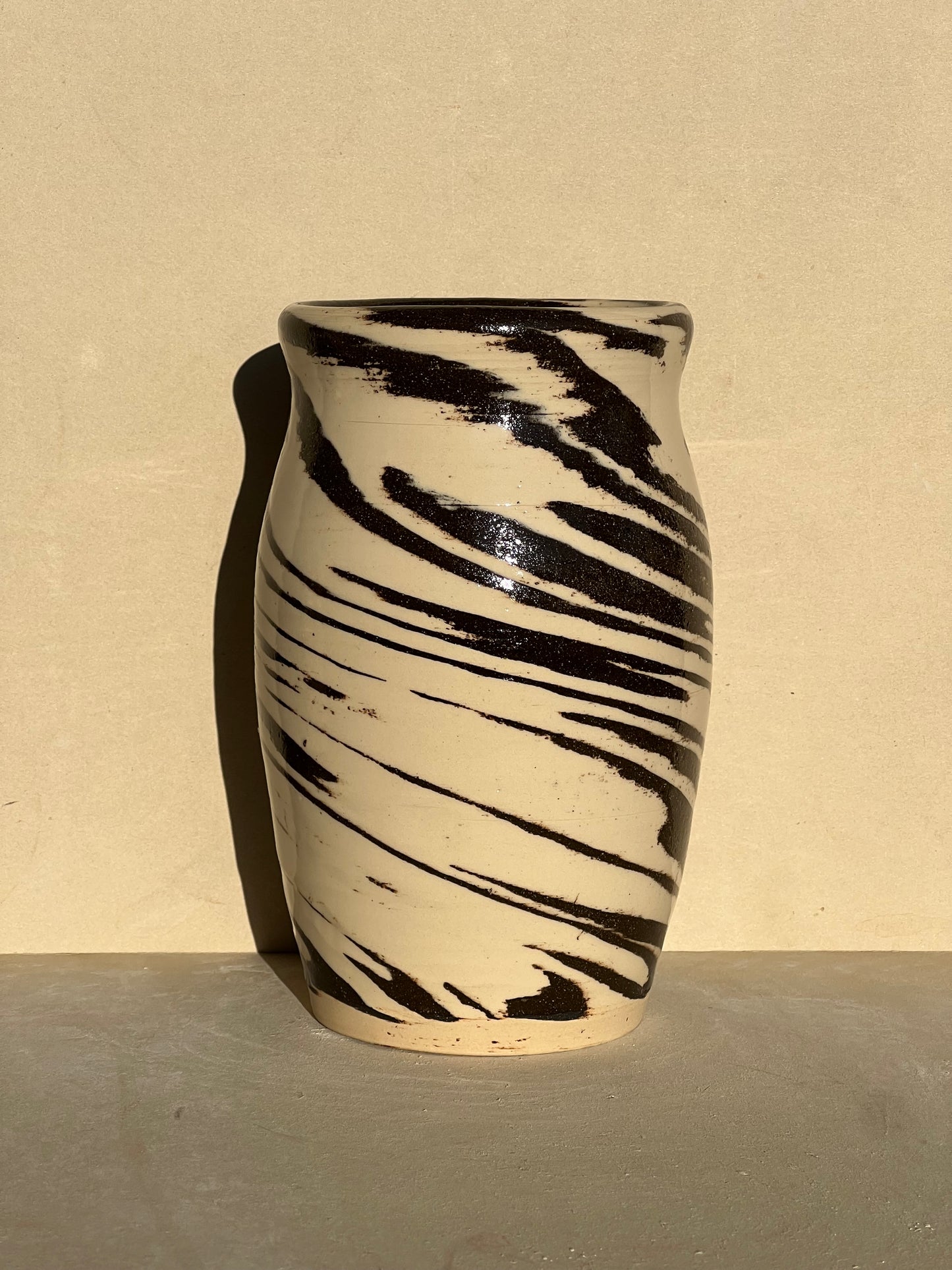 Neutral Marbled Vase