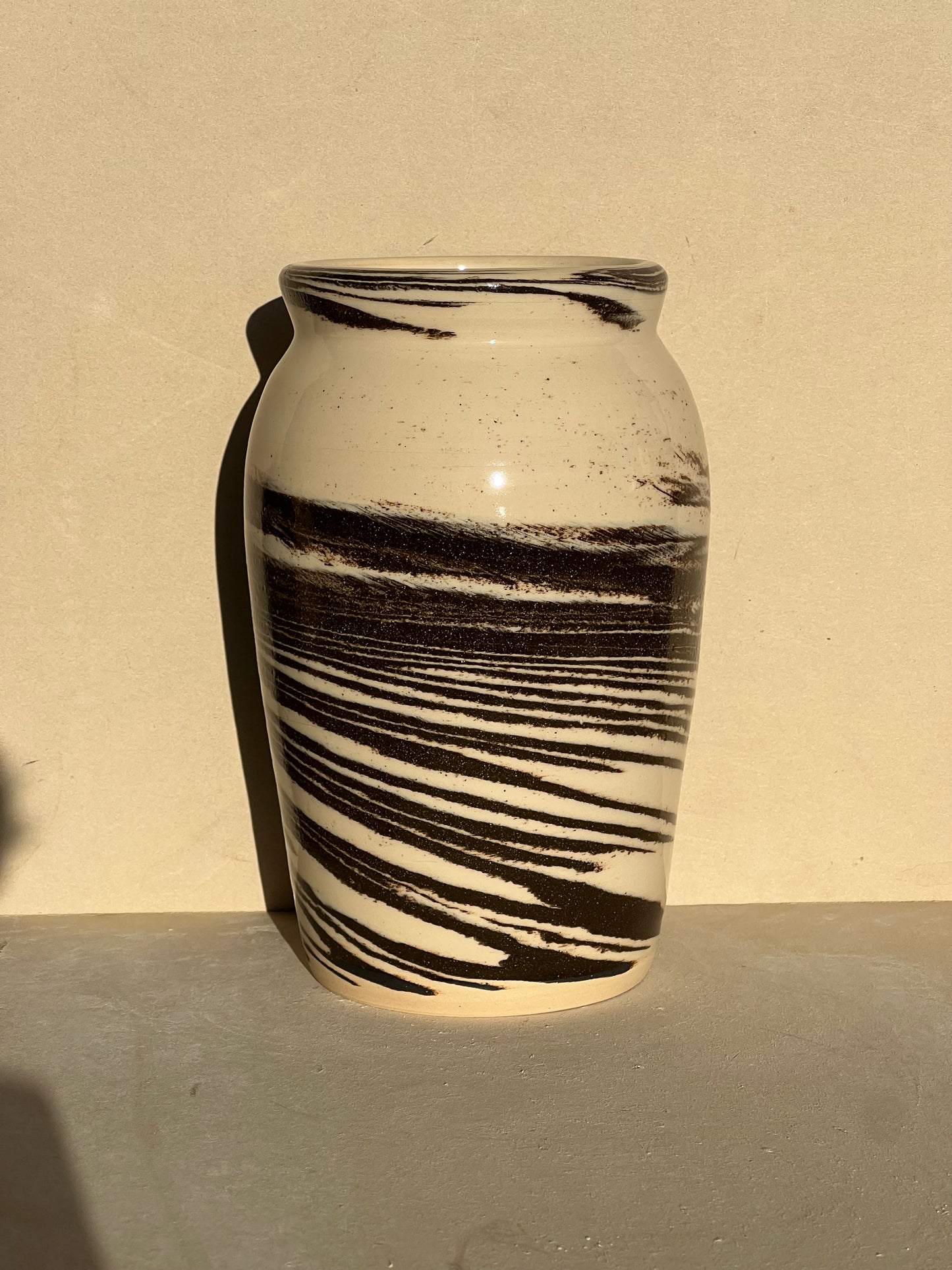 Neutral Marbled Vase