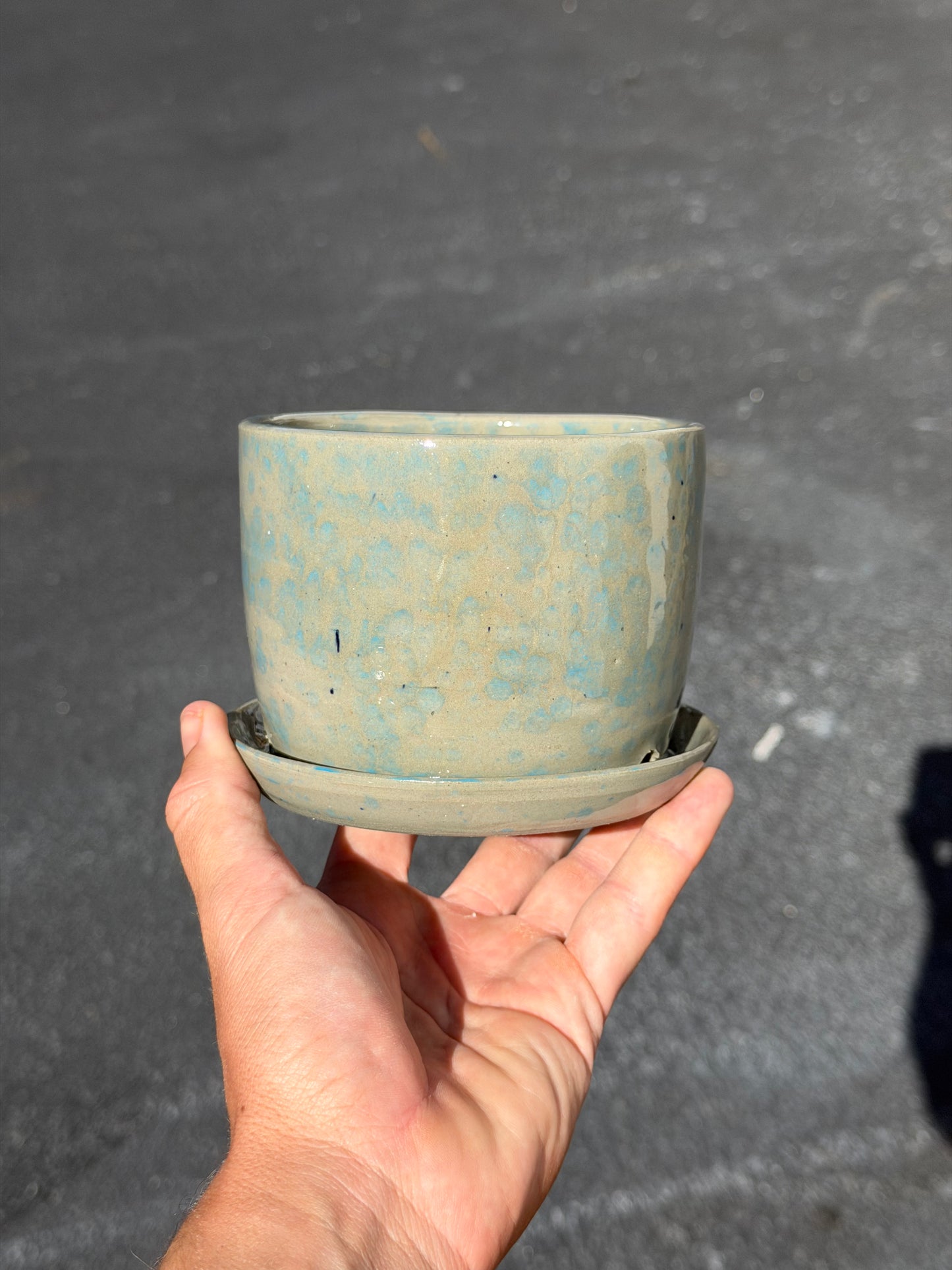 Blue Speckled Planter