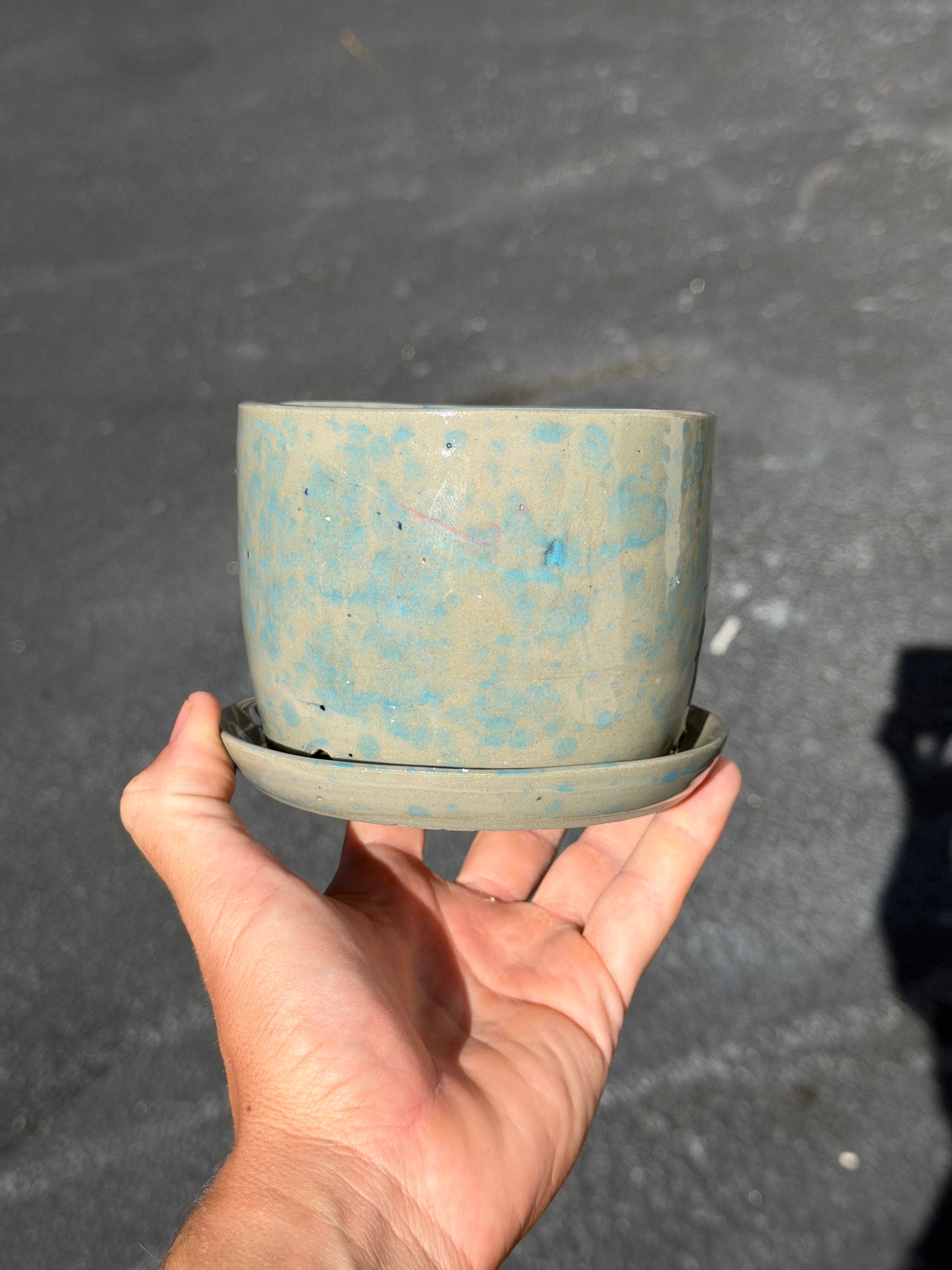 Blue Speckled Planter