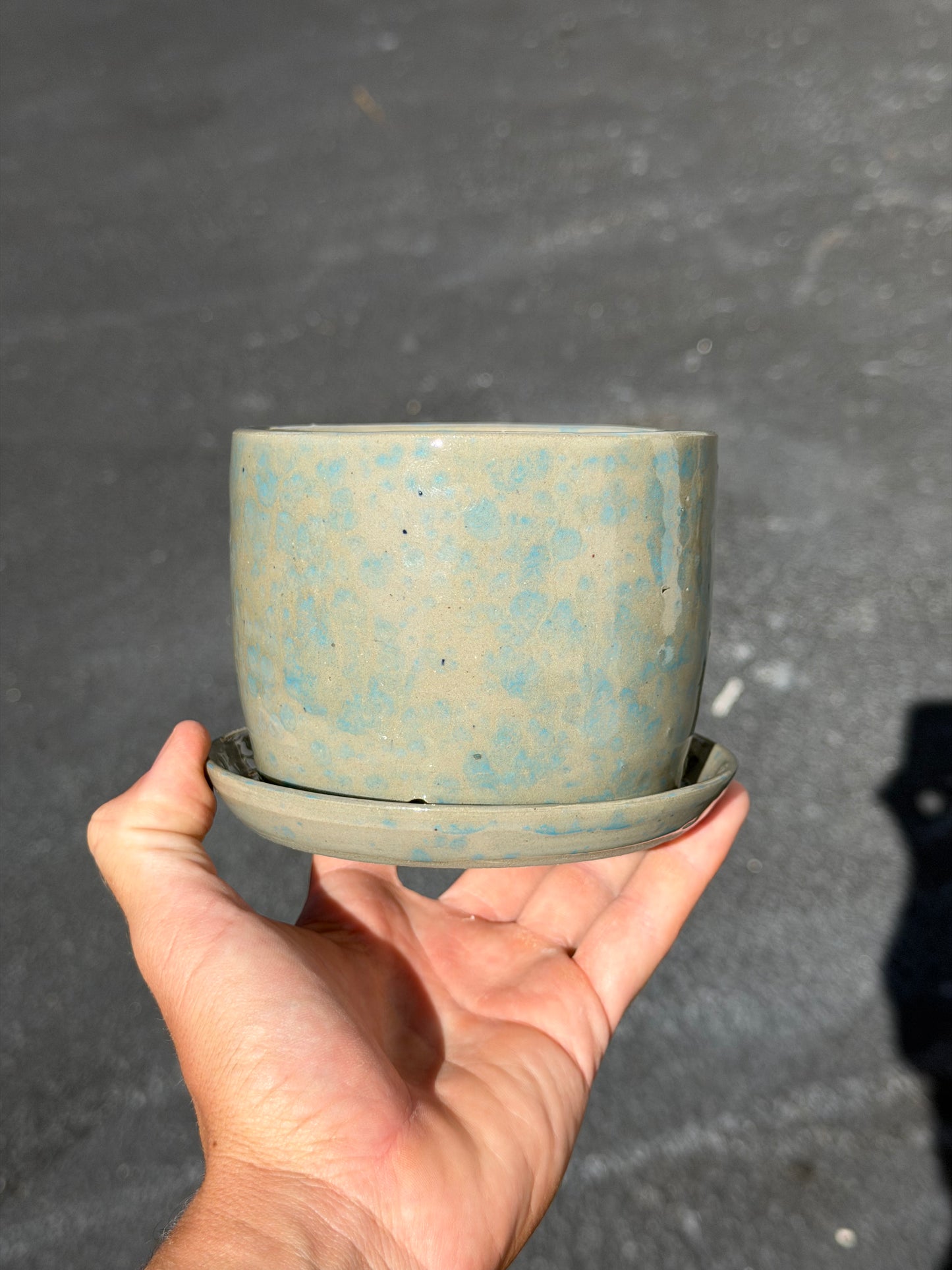 Blue Speckled Planter