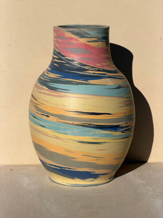 Large Matte Marbled Vase