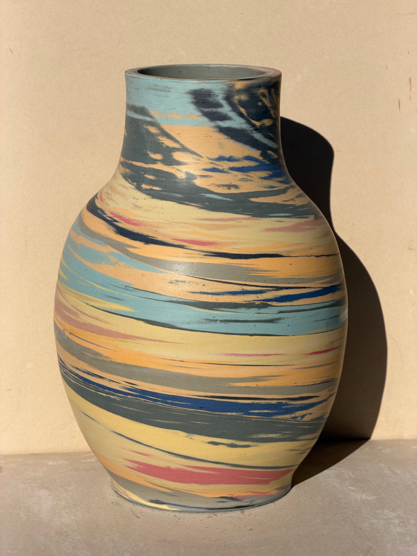 Large Matte Marbled Vase