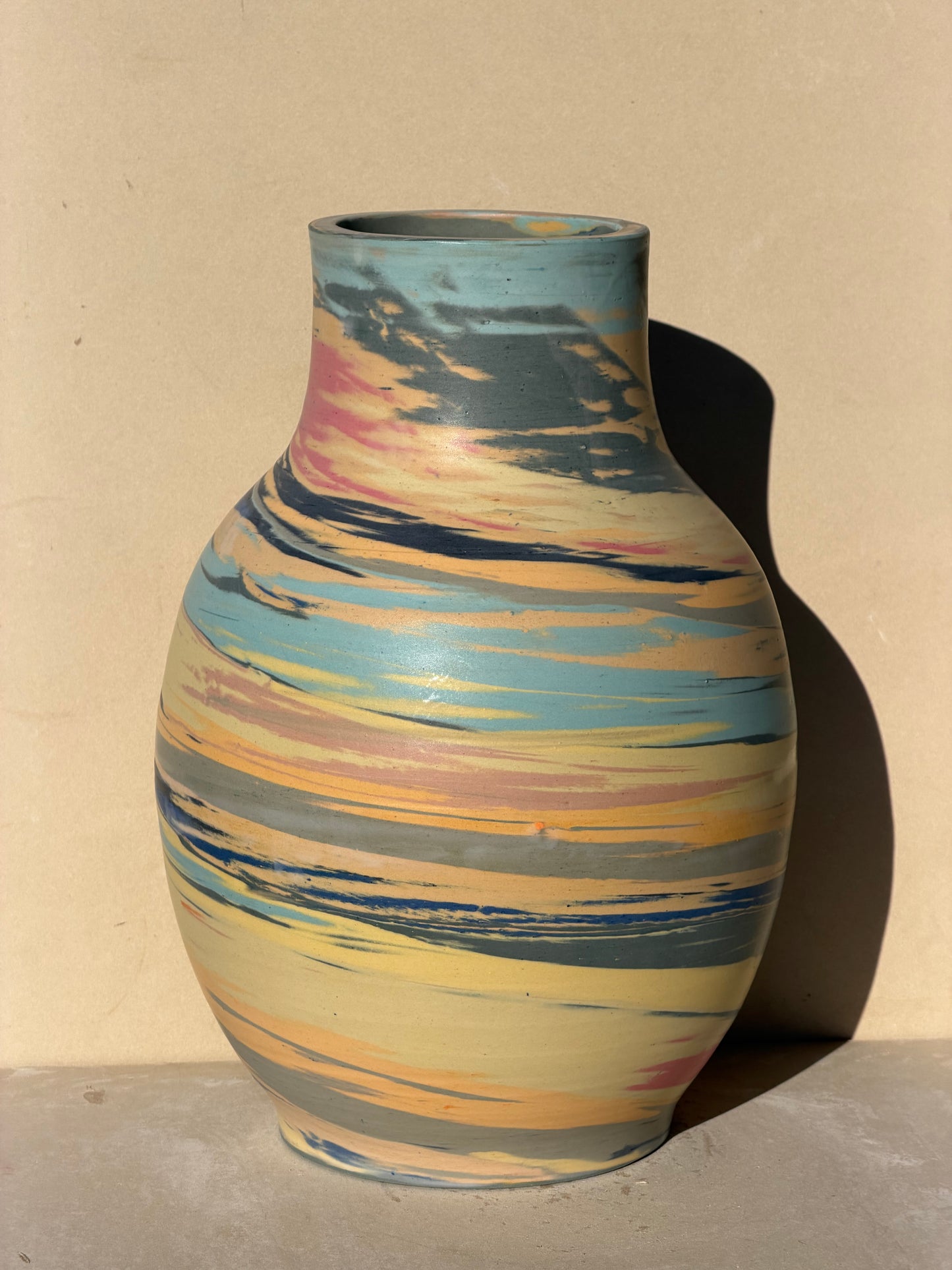 Large Matte Marbled Vase