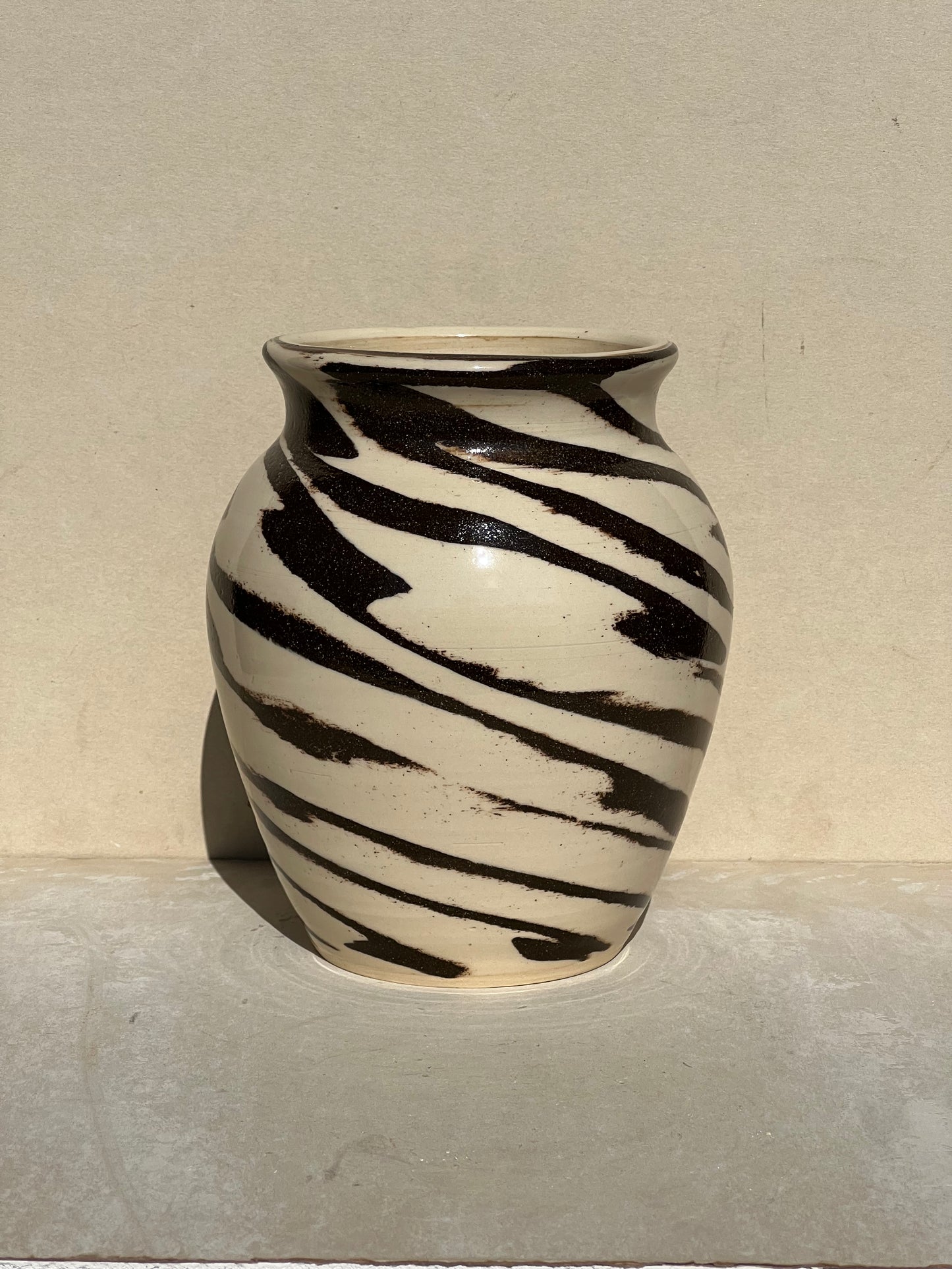 Neutral Marbled Vase