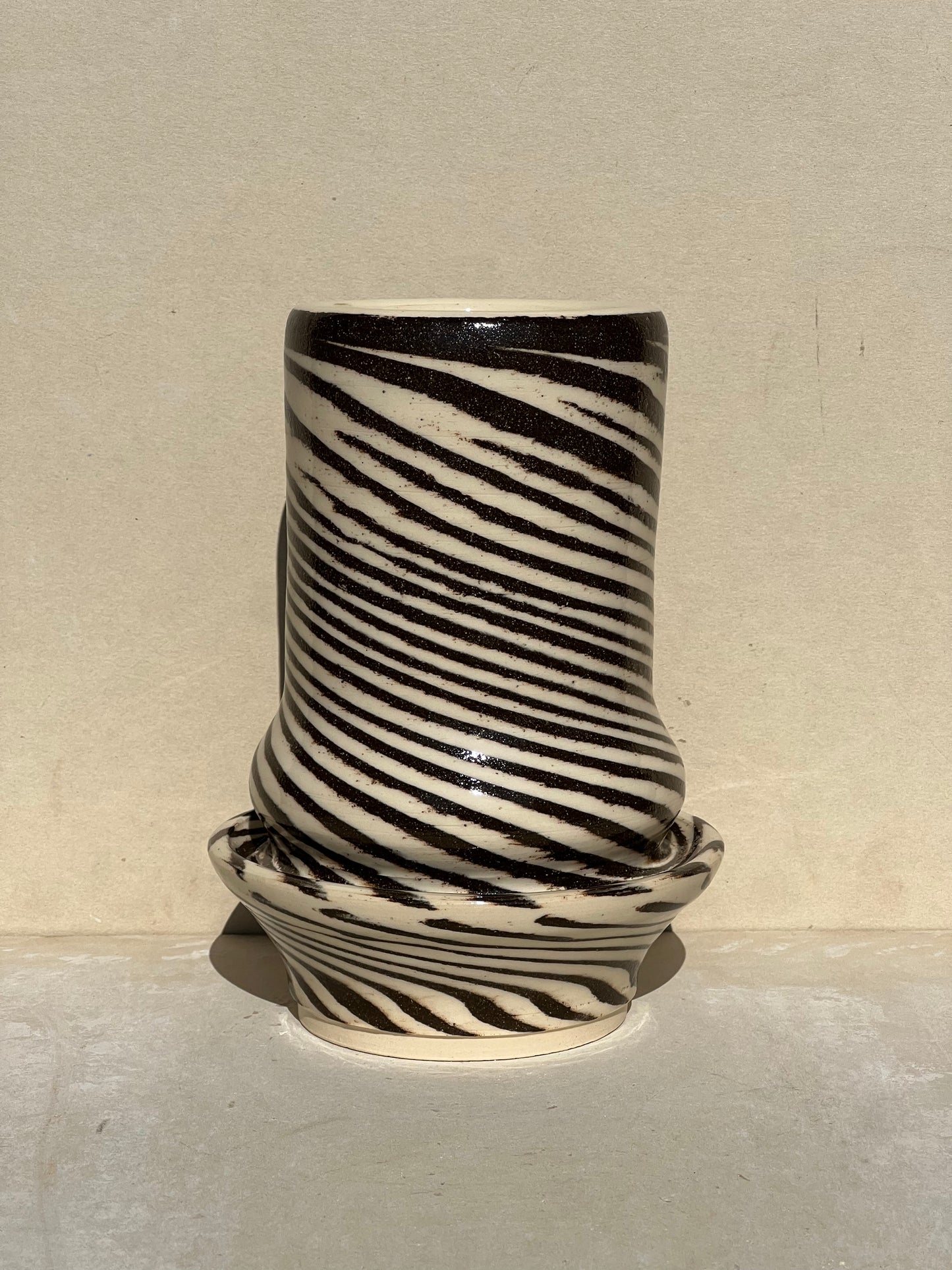 Neutral Marbled Vase