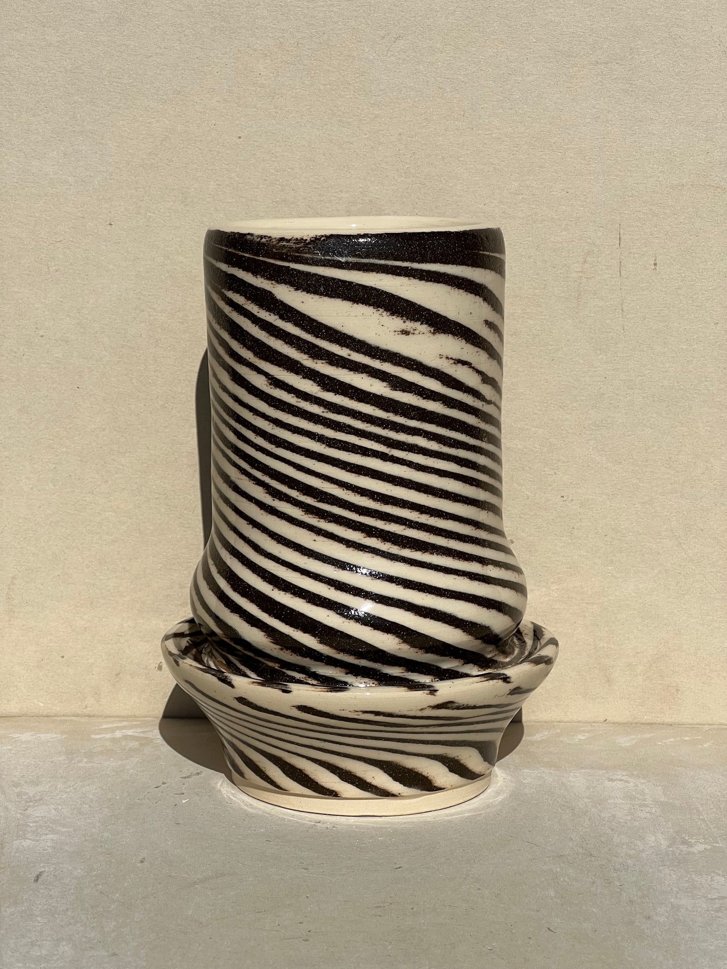 Neutral Marbled Vase