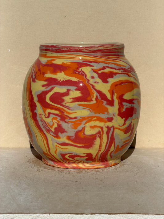 Vibrant Marbled Vase