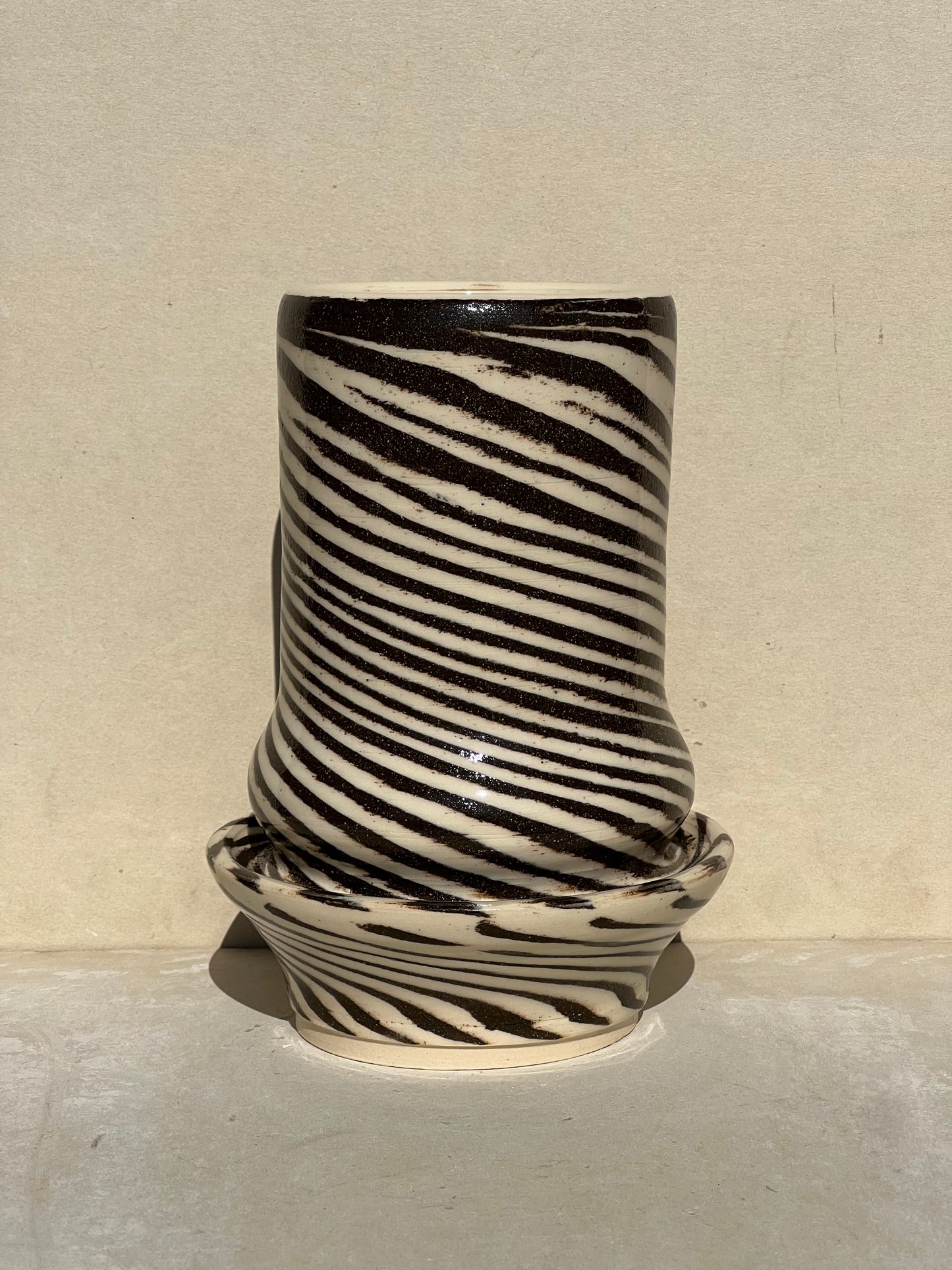Neutral Marbled Vase