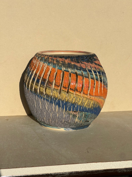 Marbled Vase with Cutouts