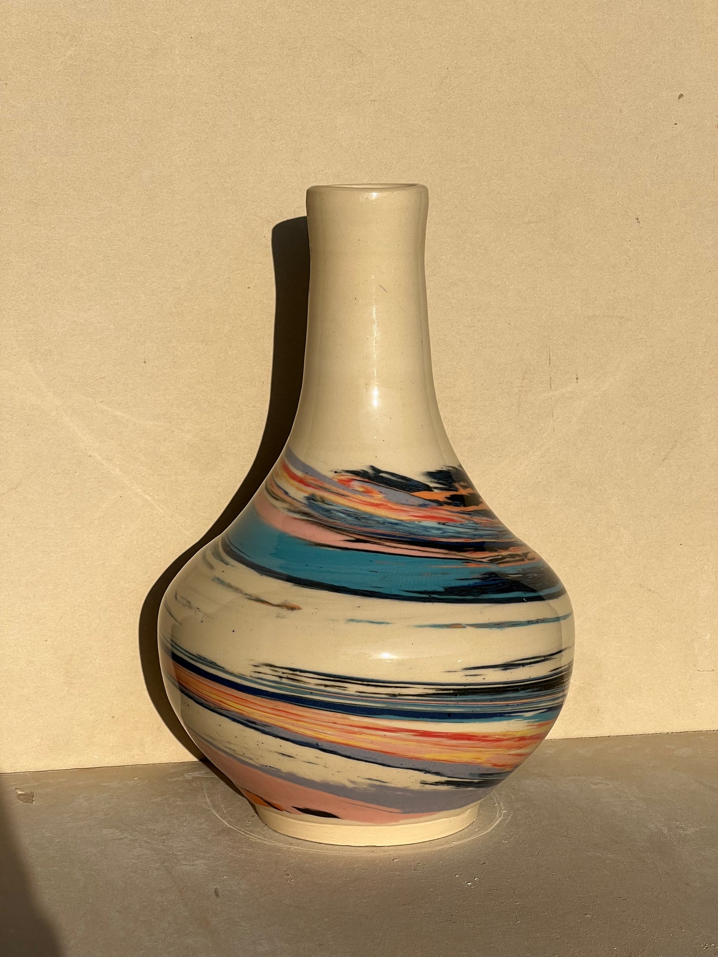 Marbled Bottle Vase