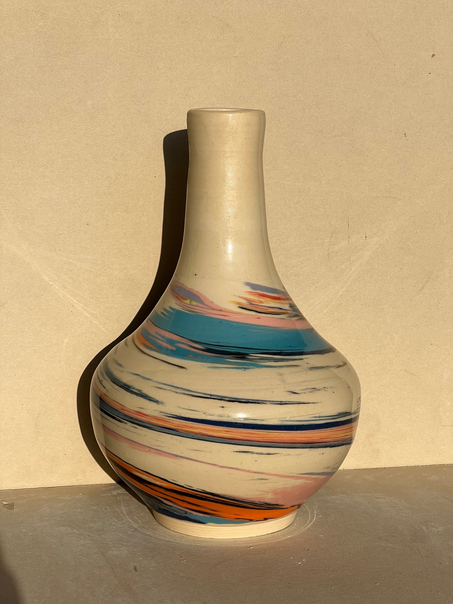 Marbled Bottle Vase